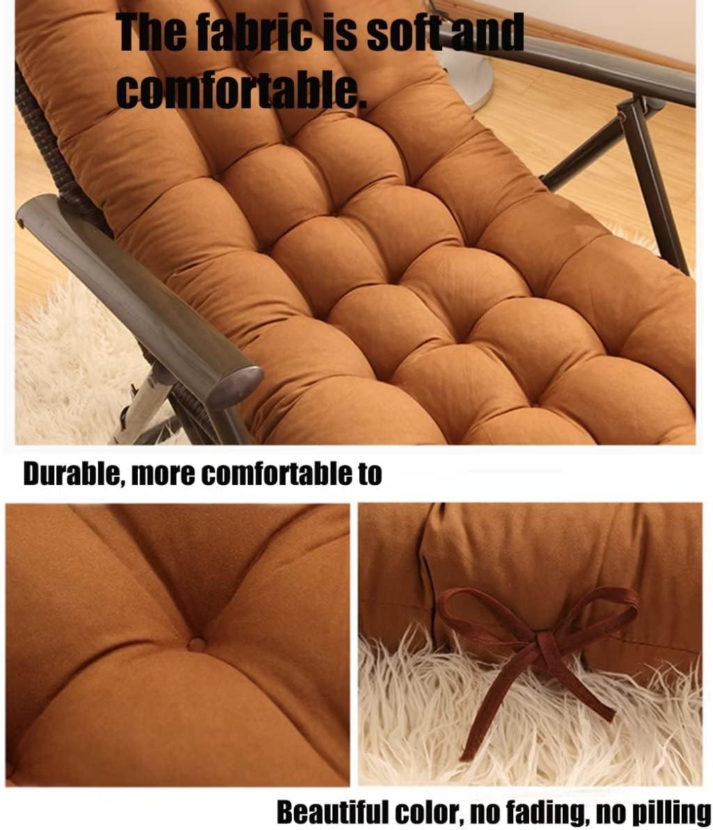Cojín de asiento para silla mecedora, cojín de respaldo alto suave antideslizante con lazos, cojín grueso y transpirable para uso en interiores y