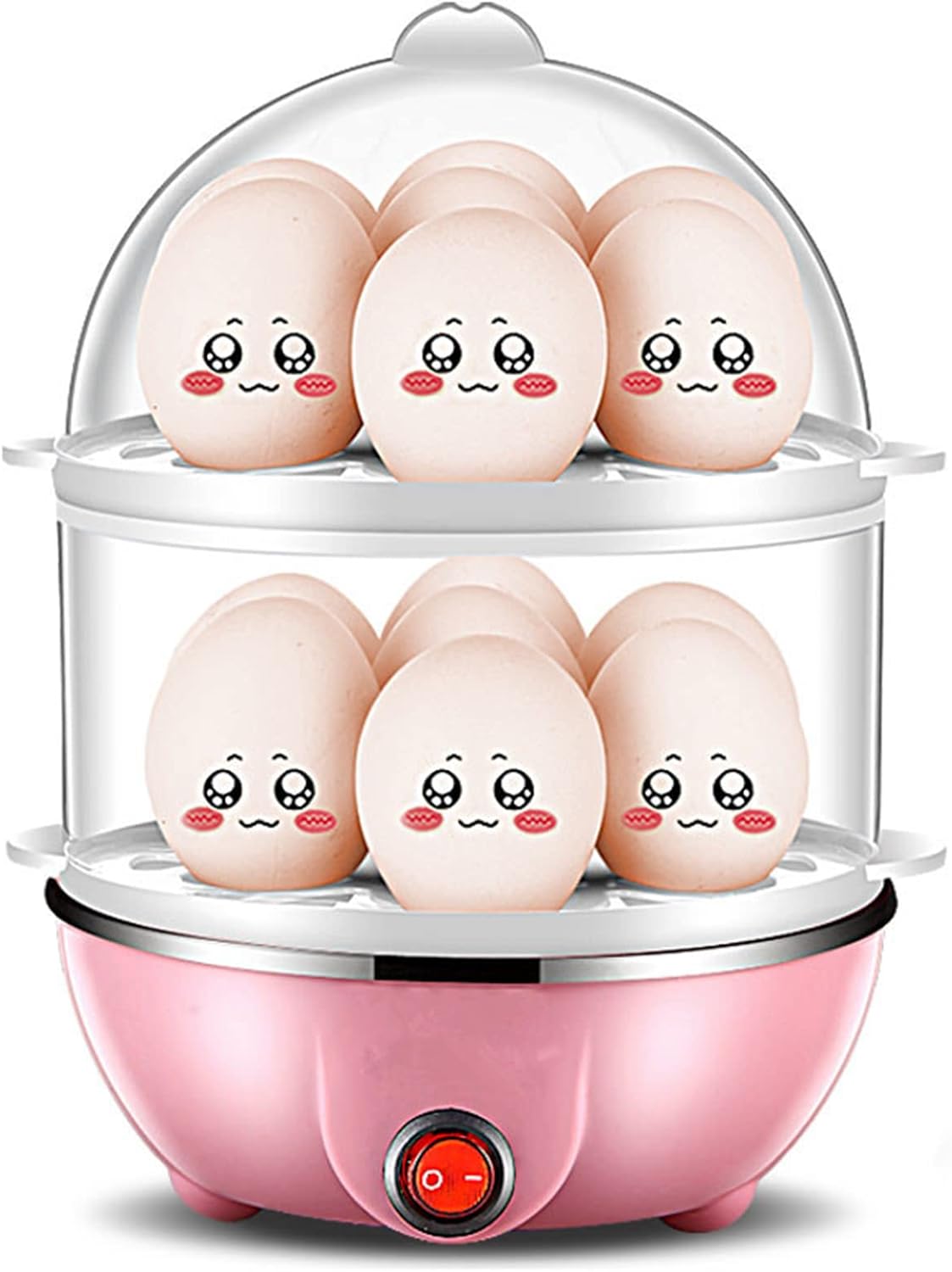 Olla rápida para huevos, olla eléctrica para huevos con capacidad para 14 huevos con taza medidora, caldera de huevos de polipropileno duradera con