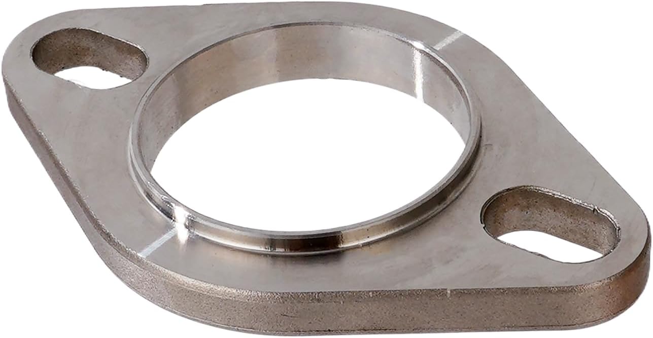 Rwraps Brida y junta de escape de 2 pernos de 2 pulgadas, brida de escape de acero inoxidable con pernos y tuercas de brida