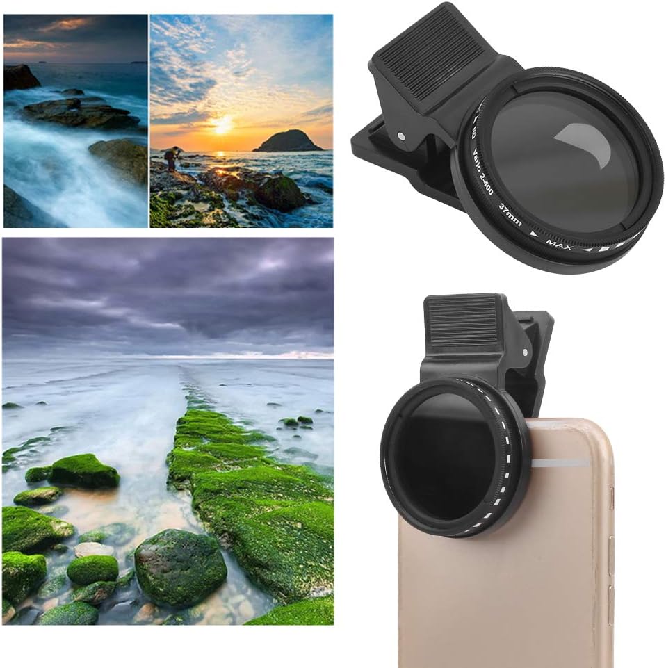 Veledge – Filtro de lente ND ajustable de 1.457 in ND2 400, densidad neutra, alta transmisión de luz, marco de aluminio ligero, reduce la luz y