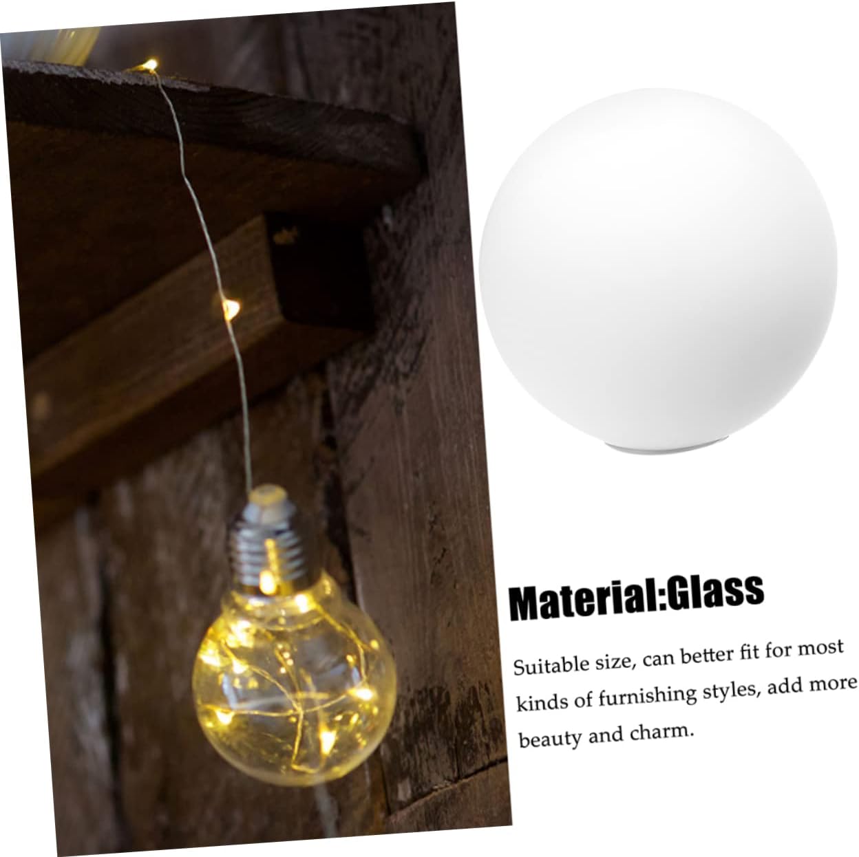 DOITOOL Pantalla de globo de vidrio blanco para mesa de escritorio, luces de pared blancas para exteriores, lámpara de pantalla de globo de vidrio,