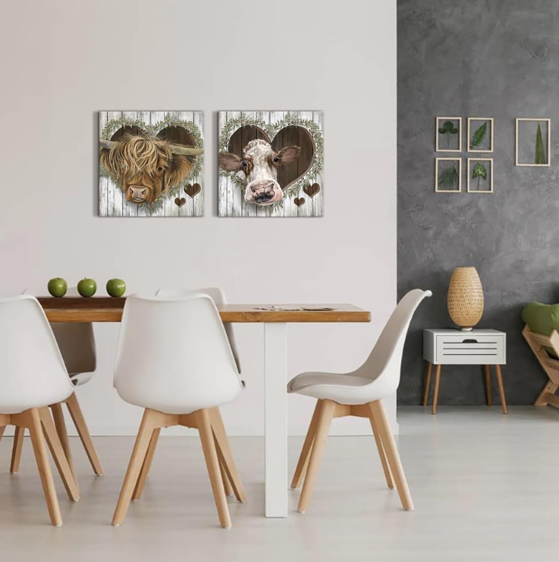 YUEYARIT Lienzo decorativo con diseño de vaca de las montañas, regalo para colgar en el baño, comedor, sala de estar, oficina, dormitorio, cocina,