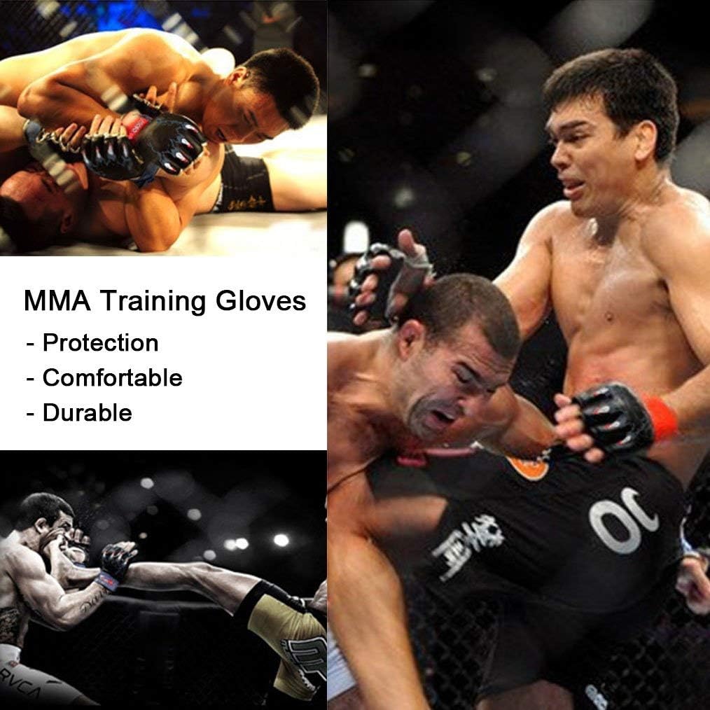 ZooBoo – Guantes MMA para artes marciales mixtas y artes marciales mixtas con banda de muñeca ajustable, guantes UFC para entrenamiento de sanda y