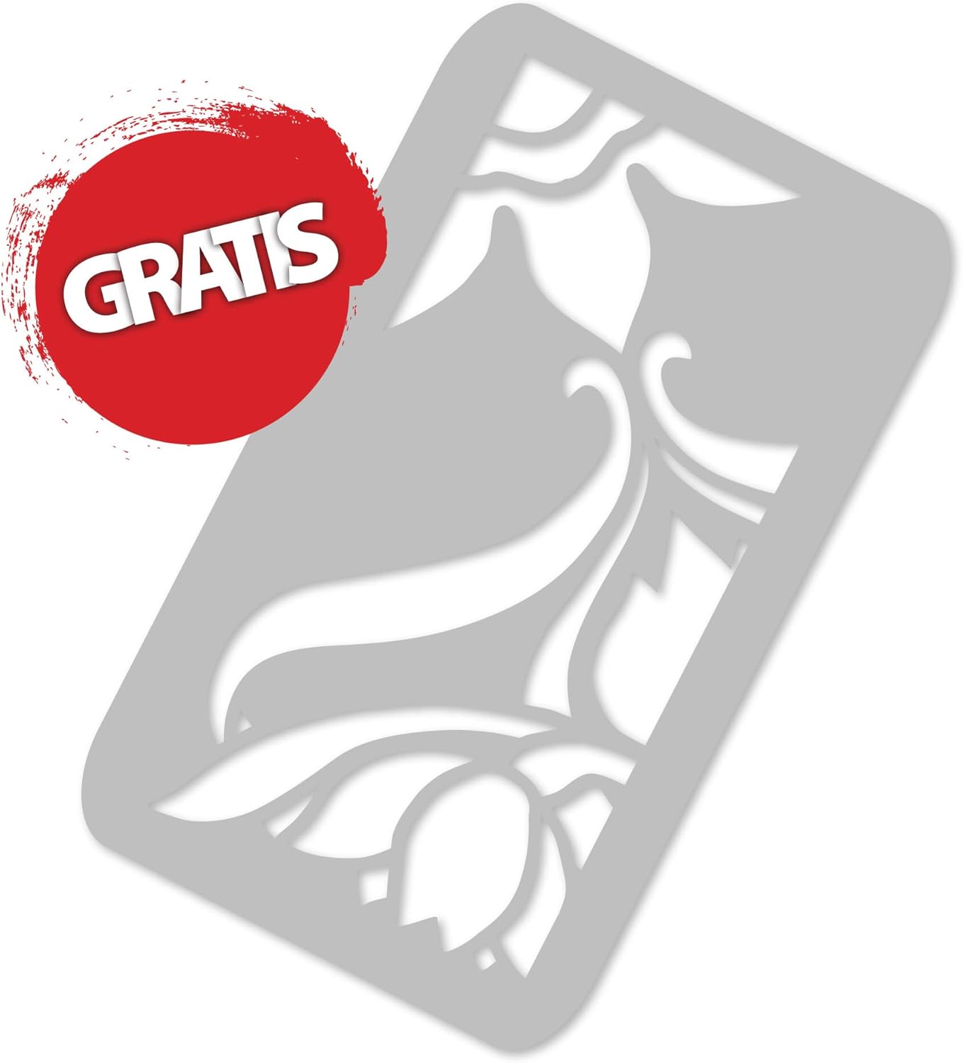 NAKLEO Frontera – Plantilla de plástico reutilizable para azulejos, 5.9 x 5.9 in, 5.9 x 5.9 pulgadas, diseño Art Nouveau Deco Flower 5, geométrico