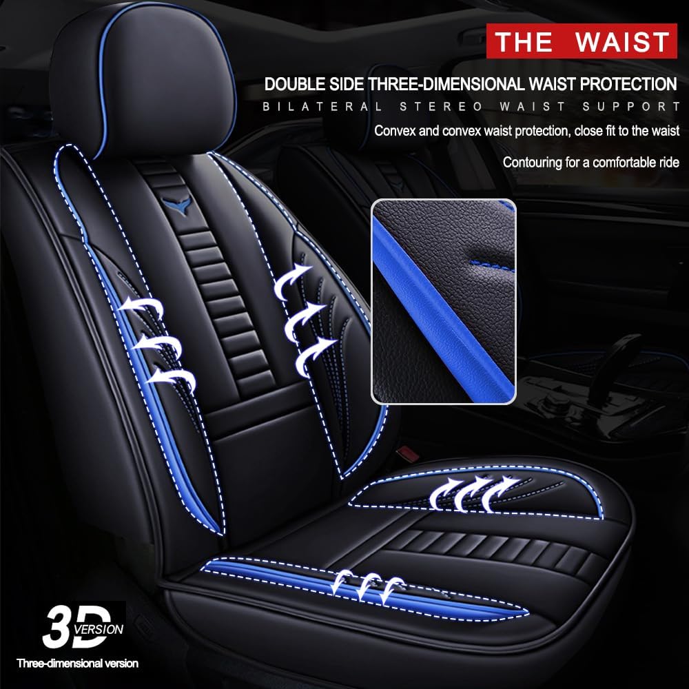 AFUNTIO Funda de asiento de automóvil para kia Forte Koup 2010-2023, de piel, cómodo ajuste universal para fundas de asiento, fundas de asiento de