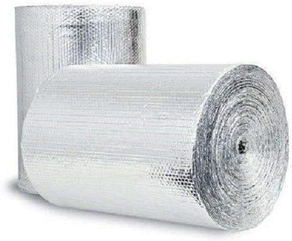 US Energy Products – Rollo de burbujas reflectante con aislamiento continuo de doble lámina R8, plateado (1 pie x 10 pies)