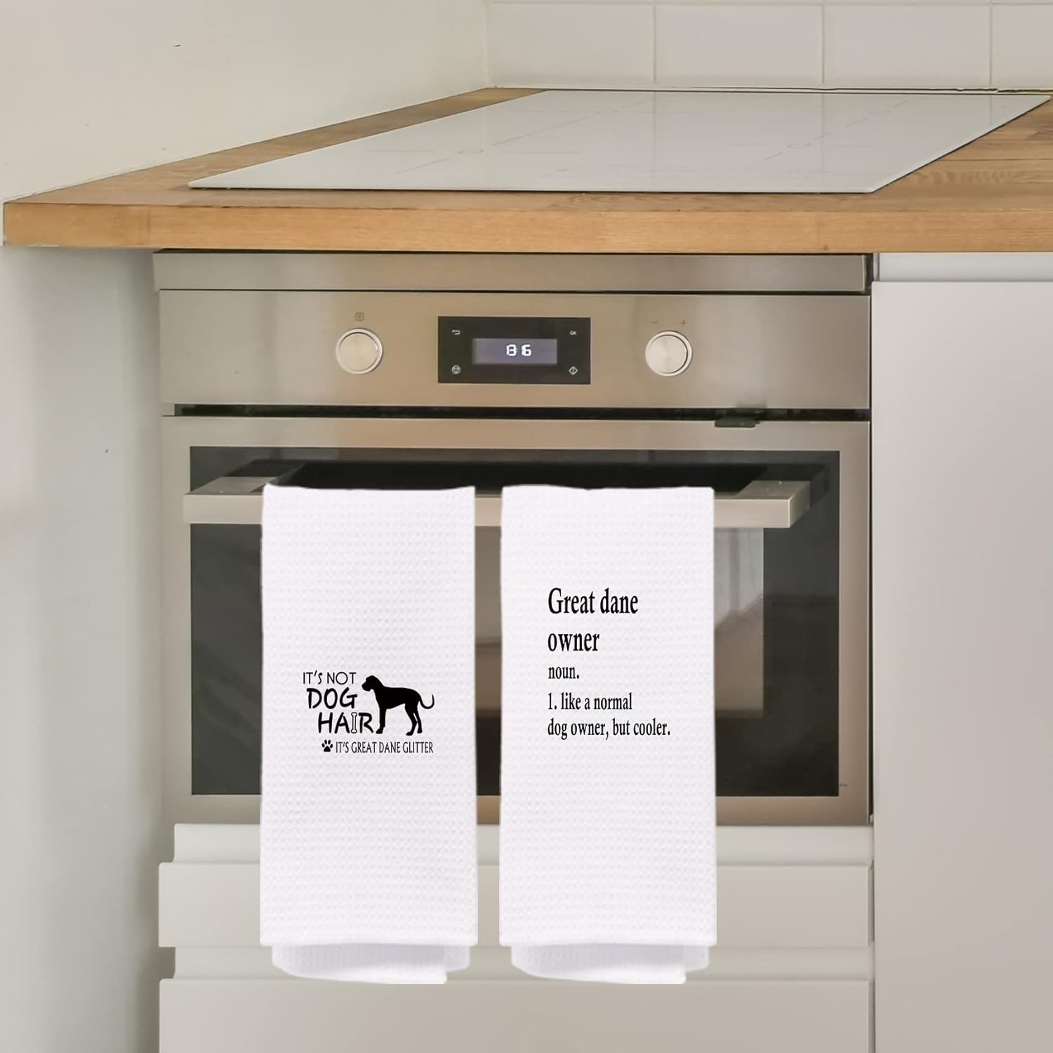 NEGIGA Juego de 4 toallas de cocina y paños de cocina divertidos de 24 x 16 pulgadas, decoración divertida para perros, toallas de baño para cocina