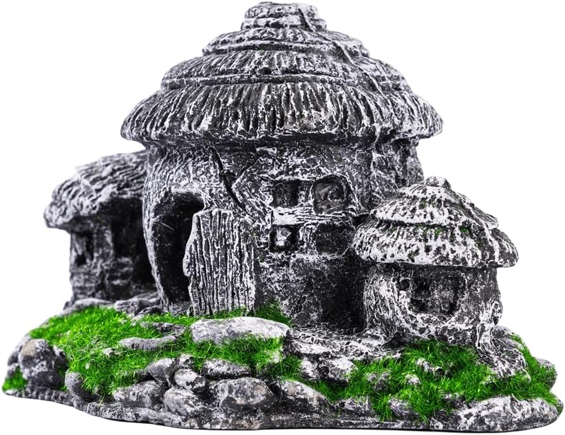 SiissaPeksid Decoraciones de pecera – Adorno de acuario, lugar de escondite de peces, cabaña