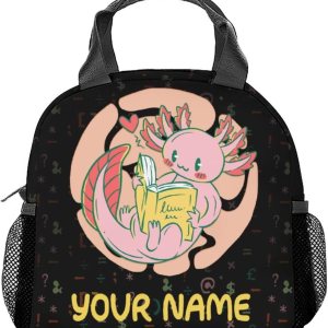 Axolotl – Lonchera reutilizable personalizada, bolsas de almuerzo con aislamiento medio con correa para el hombro, lonchera Kawaii para mujeres, Axolotl – Lonchera reutilizable personalizada, bolsas de almuerzo con aislamiento medio con correa para el hombro, lonchera Kawaii para mujeres,