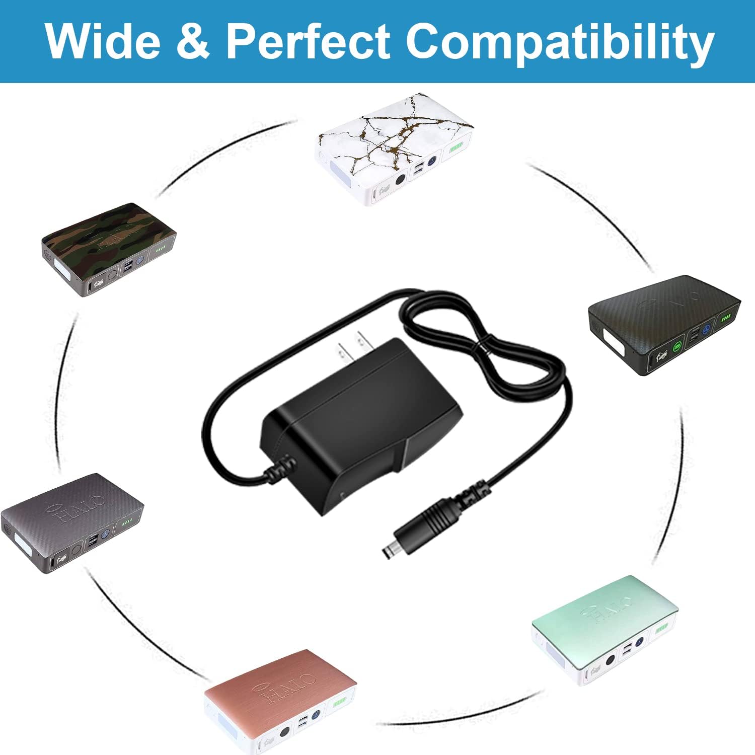 Cargador para Halo Bolt Reemplazo Halo Bolt 58830 57720 44400 Air ACDC Compact Wireless Halo 1201 Cable de cargador Adaptador de CA Cable de
