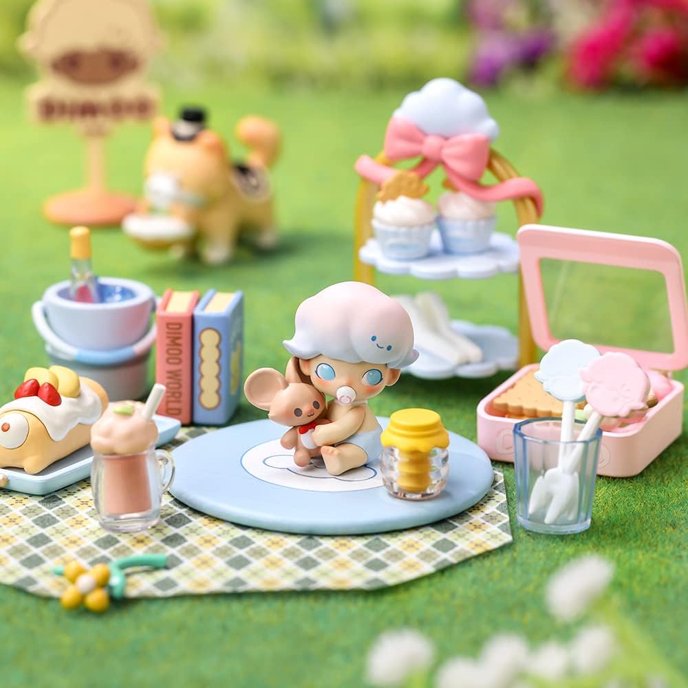 POP MART DIMOO Go on an Outing Together – Figuras de caja ciega, juguetes de diseño aleatorio para decoración moderna del hogar, juego de juguetes