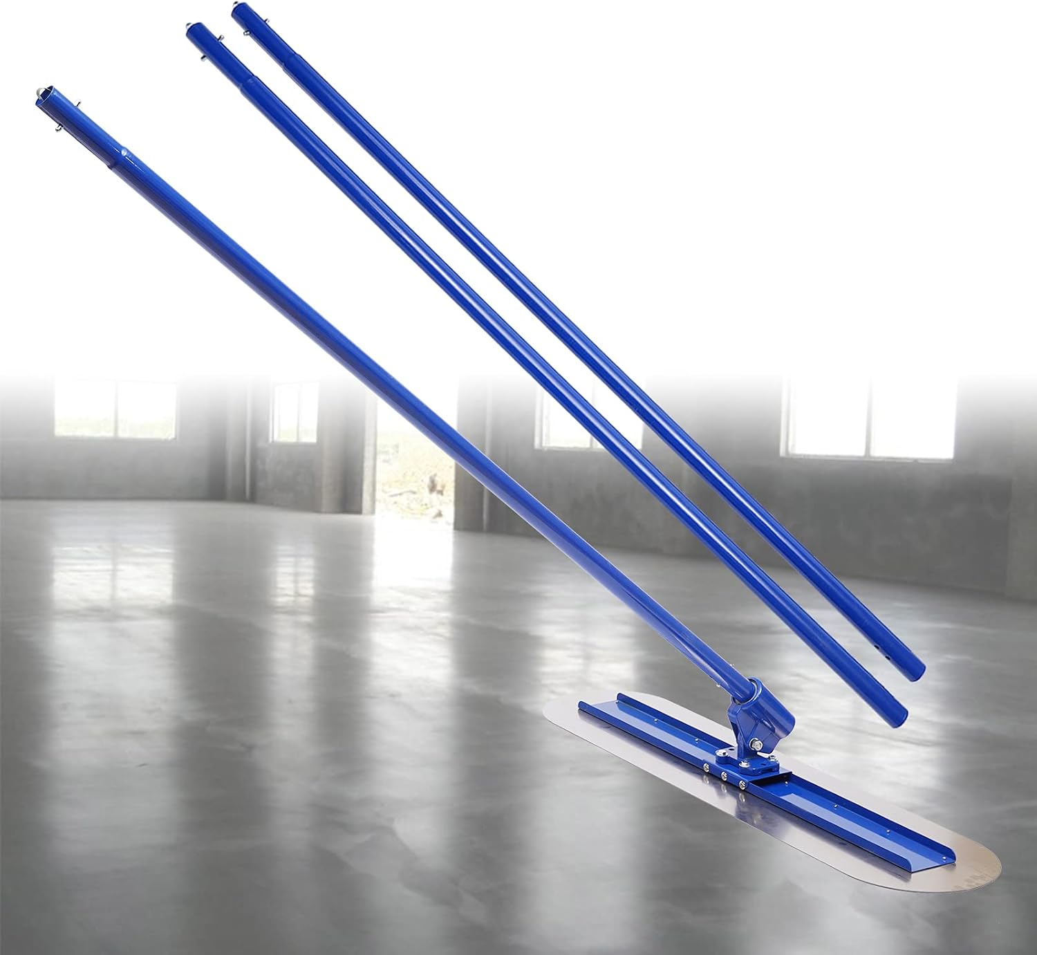Bull Float Herramientas de hormigón, 47 x 8 pulgadas, juego de herramientas de flotación de hormigón con 3 manijas extendidas y conector de turbina,
