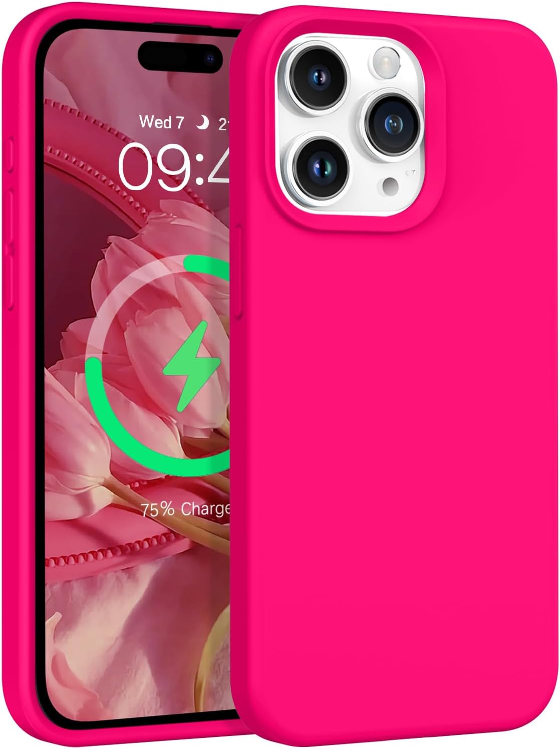 BENTOBEN Funda magnética para iPhone 14 Pro compatible con Magsafe Slim Fit de silicona suave de gel de goma a prueba de golpes con forro de