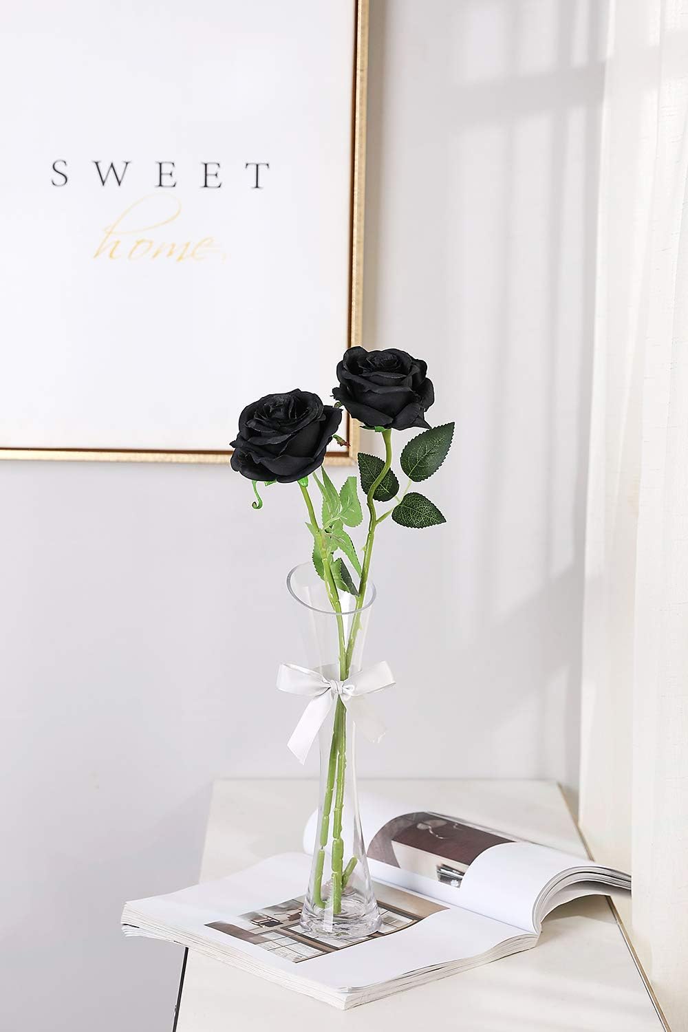 Veryhome – Ramo de flores artificiales de seda con sensación real al tacto, ramo de boda para celebraciones en el jardín del hogar o decoración