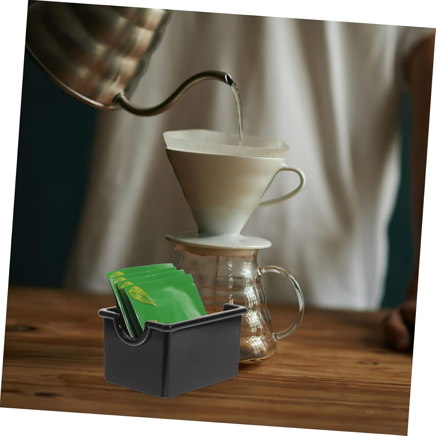 TIDTALEO Caja de almacenamiento de cápsulas de café, bolsas de té, paquetes de azúcar, soportes para bolsitas de té, contenedor de aperitivos,