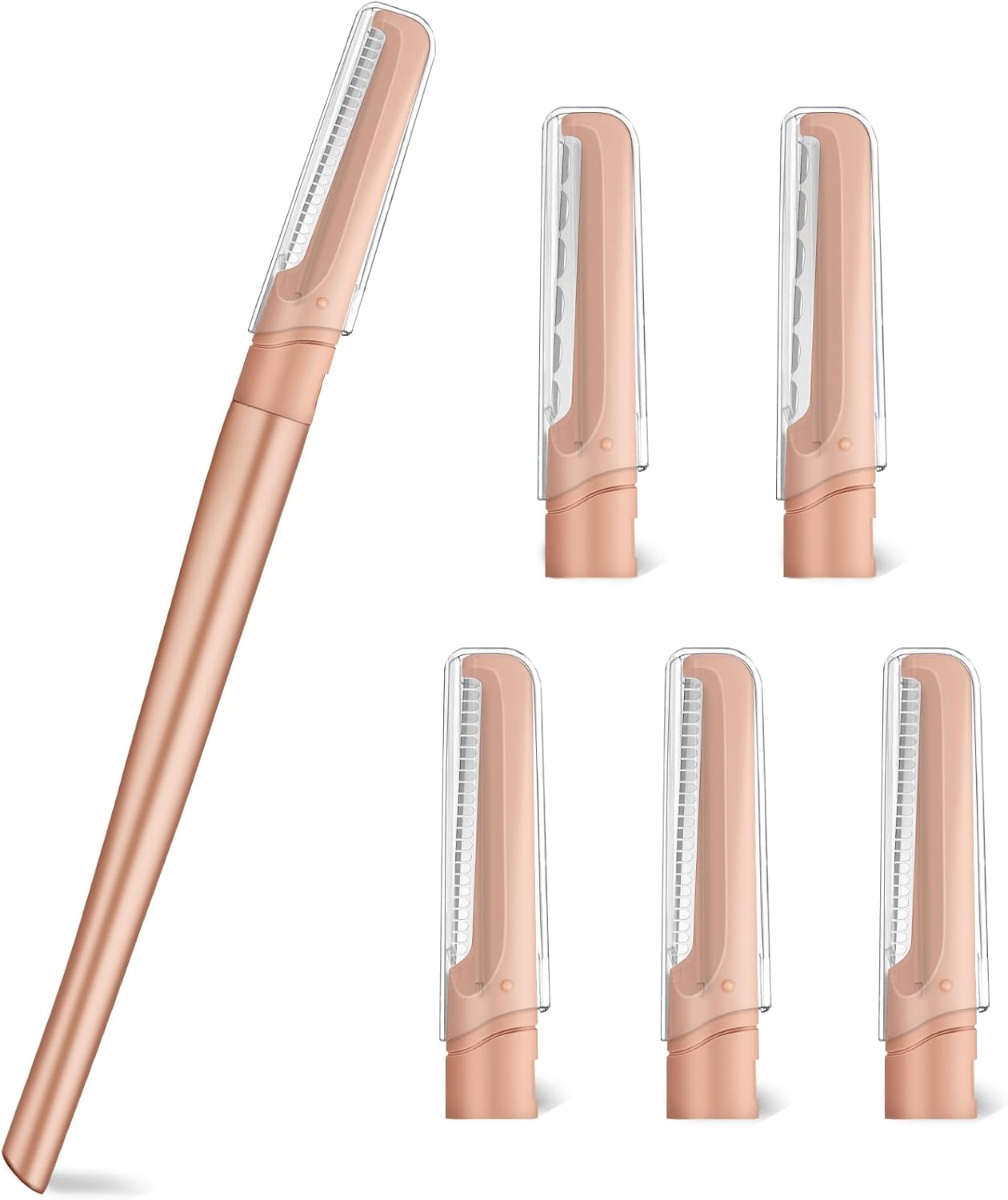 FYB Recortadoras de cejas, para mujeres y hombres, 5 piezas de acero inoxidable con cubierta de seguridad, multiusos, 2 exfoliantes y 3 recortadores