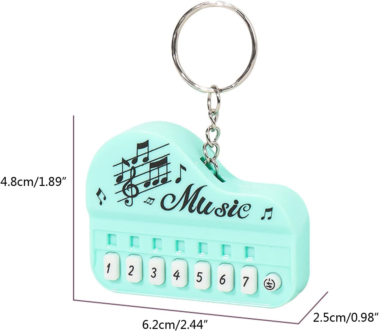 Creativity – Mini llavero de teclado de piano para amantes de la música, divertido y práctico, llavero de instrumento musical en miniatura, Blanco