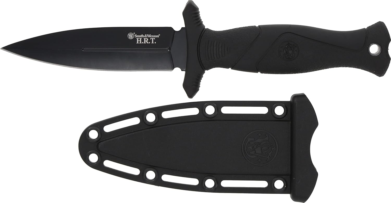Smith & Wesson Cuchillo de hoja fija SS de alto carbono de 8.5 pulgadas con hoja de borde falso de 4 pulgadas para supervivencia táctica al aire