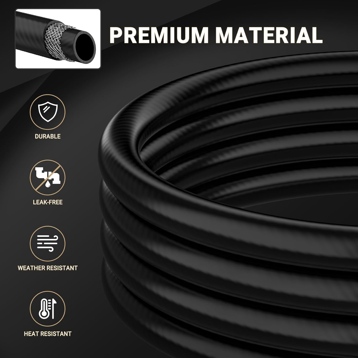 only fire – Manguera de extensiónelectrodoméstico de 25 pies para gas propano, color negro