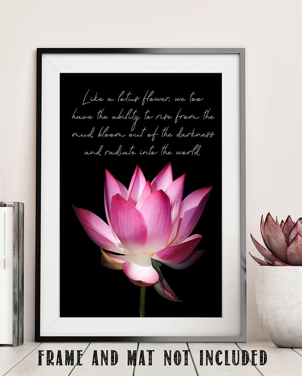 TJ Originals Decoración de pared espiritual y bohemia con texto en inglés “Like a Lotus” (Like a Lotus Flower)  Namaste Zen y meditación estética