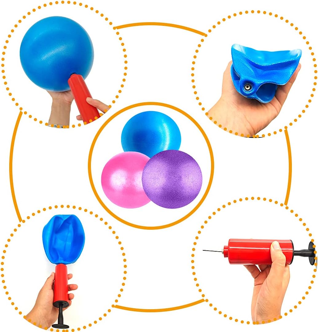Mini pelota de yoga de ejercicio de pilates, pequeña pelota inflable de yoga de ejercicio de 6 pulgadas, equipo de entrenamiento básico y terapia
