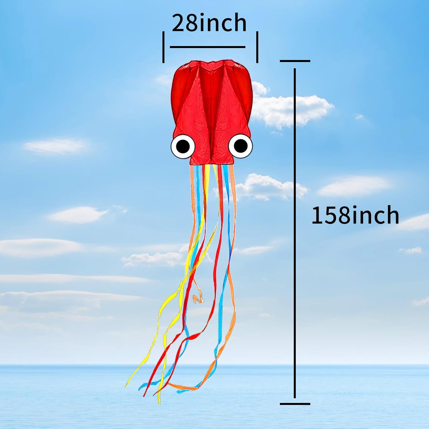 Mint’s Colorful Life Octopus Kite for Kids and Adults, Large Frameless Soft Parafoil Kites, Huge Easy Flyer Kites for Beach Trip & Outdoor Activities