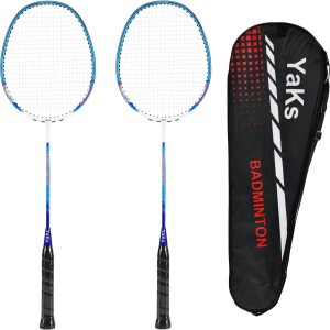 YAKS Juego de raquetas de bádminton de entrenamiento de estudiantes adultos de alta elasticidad profesional de carbono 3U, 2 uds. Tipo duradero YAKS Juego de raquetas de bádminton de entrenamiento de estudiantes adultos de alta elasticidad profesional de carbono 3U, 2 uds. Tipo duradero