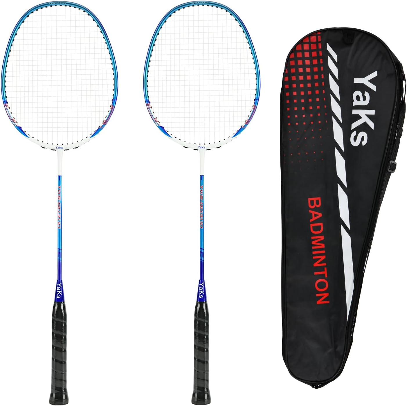 YAKS Juego de raquetas de bádminton de entrenamiento de estudiantes adultos de alta elasticidad profesional de carbono 3U, 2 uds. Tipo duradero