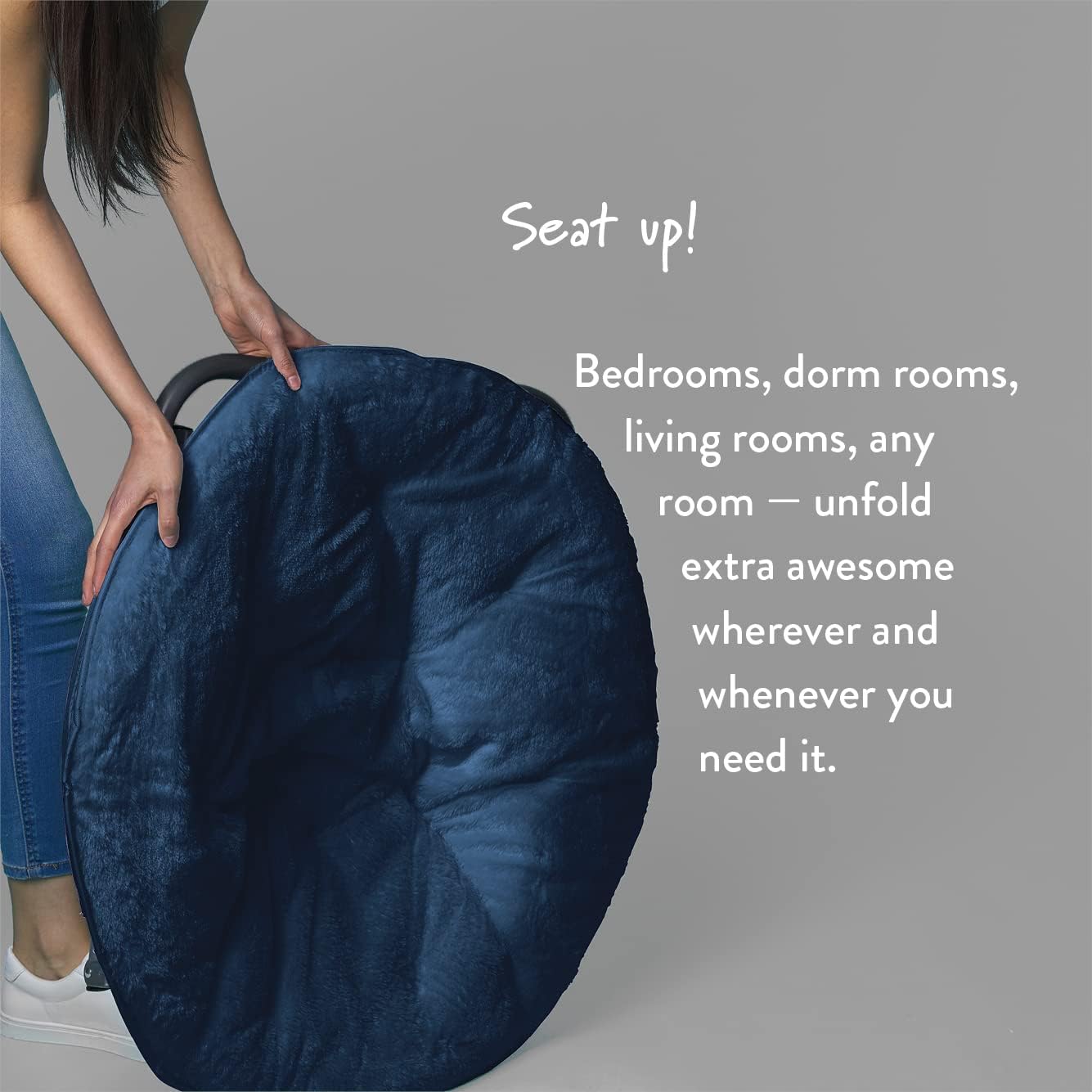 Urban Shop Silla platillo de piel sintética, azul marino