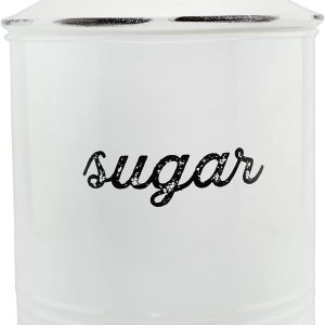 AuldHome – Recipiente de azúcar blanco esmaltado almacenamiento de grapas de estilo rústico envejecido para cocina AuldHome – Recipiente de azúcar blanco esmaltado almacenamiento de grapas de estilo rústico envejecido para cocina