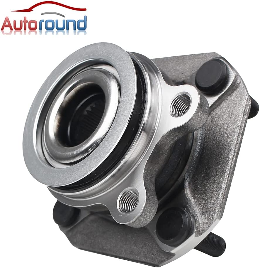 Autoround 513297 Par de buje de rueda delantera de repuesto para Nissan Sentra 2007 2008 2009 2010 2011 2012 2.0L solo 4 lengüetas con ABS