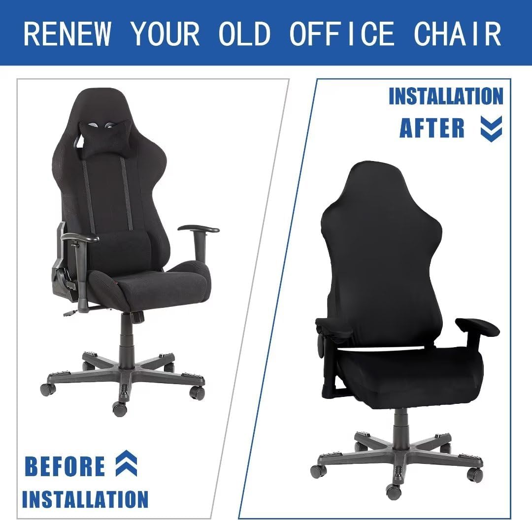 SARAFLORA Paquete de 2 fundas para silla de juegos, fundas elásticas para silla de computadora, funda extraíble para silla de oficina, silla