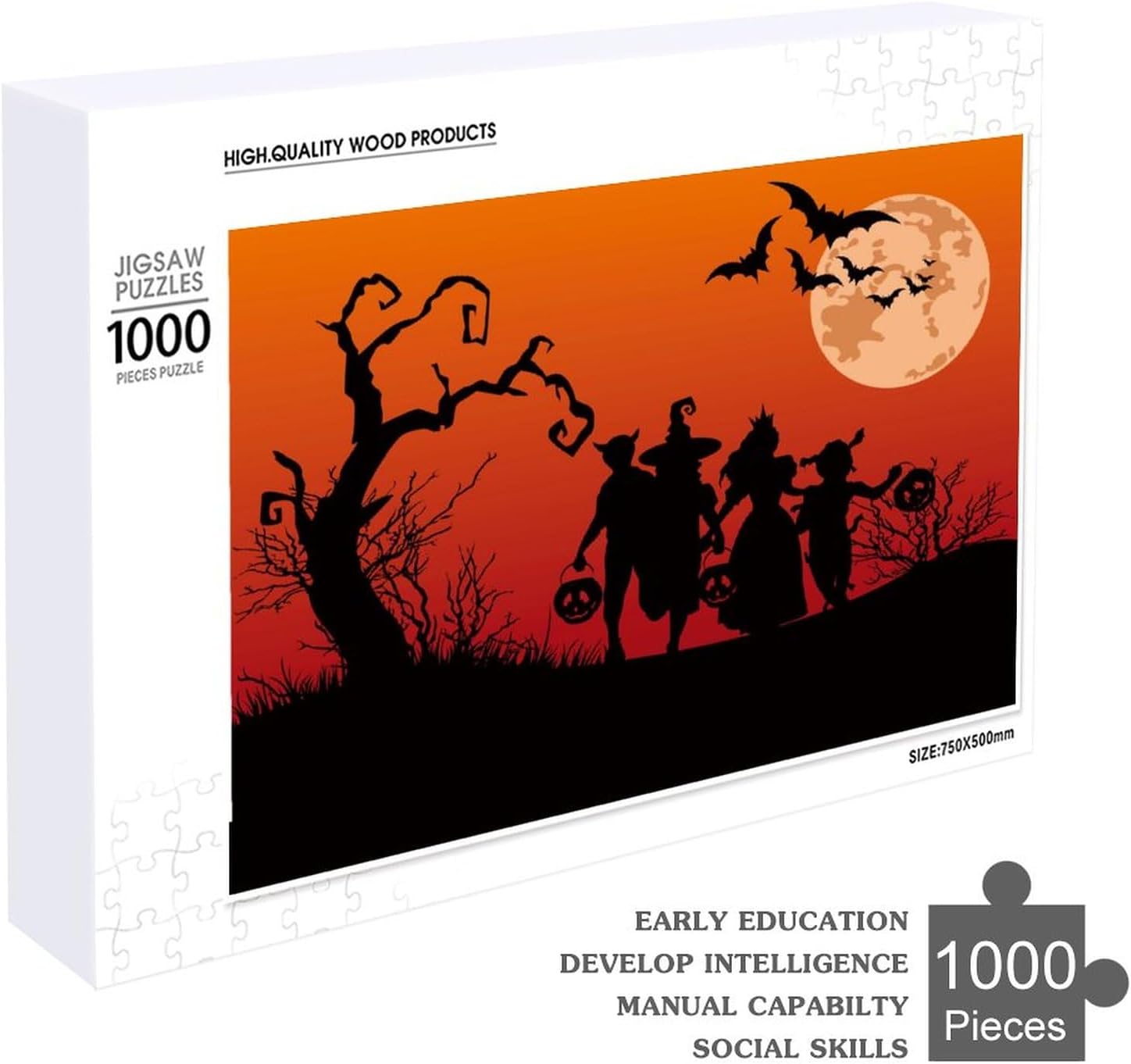 Rompecabezas para adultos de 1000 piezas, rompecabezas de Halloween, divertido rompecabezas familiar desafiante, juego de rompecabezas