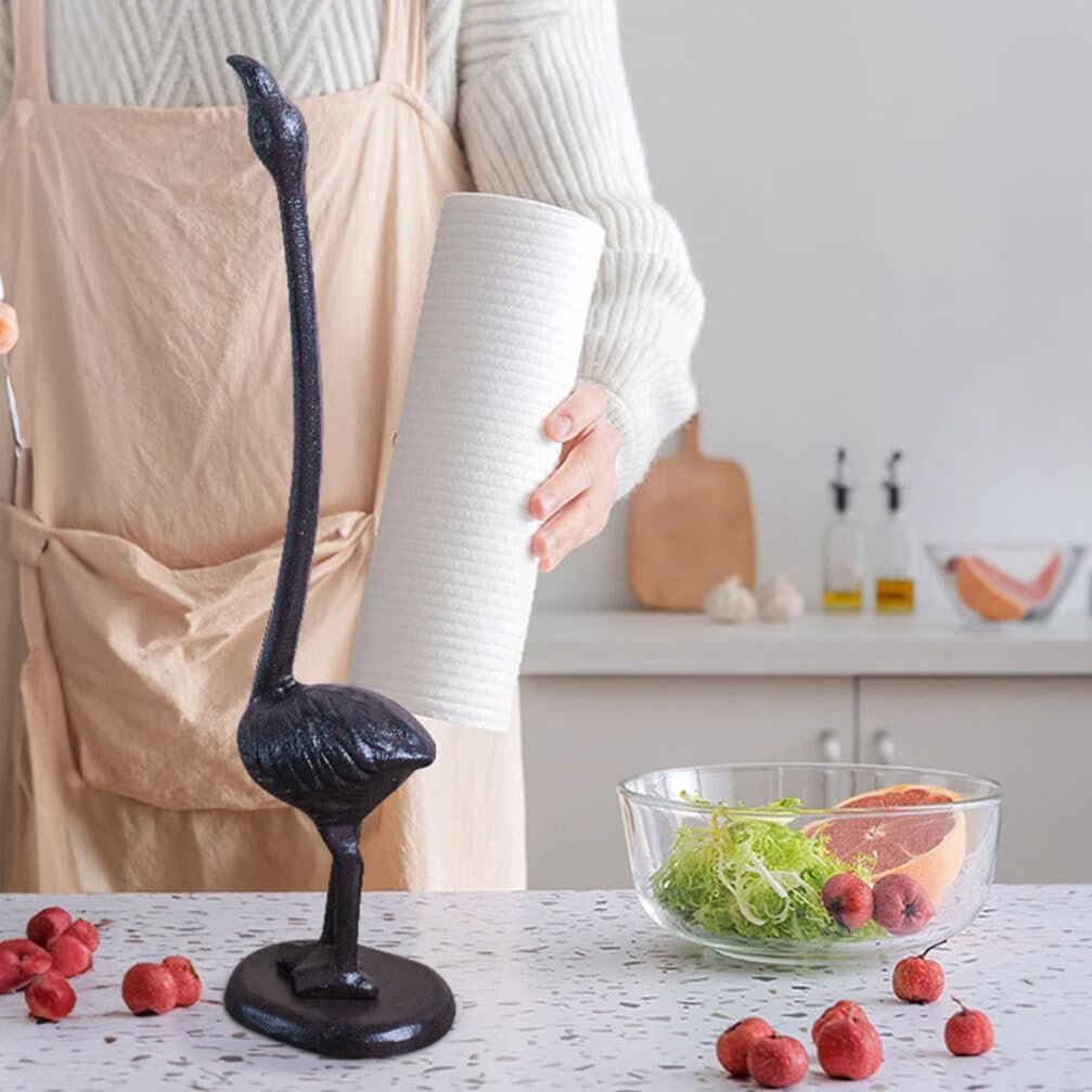 EXCEART Soporte para toallas de papel flamenco, soporte para rollo de papel higiénico de animales, soporte único para toallas de cocina, dispensador