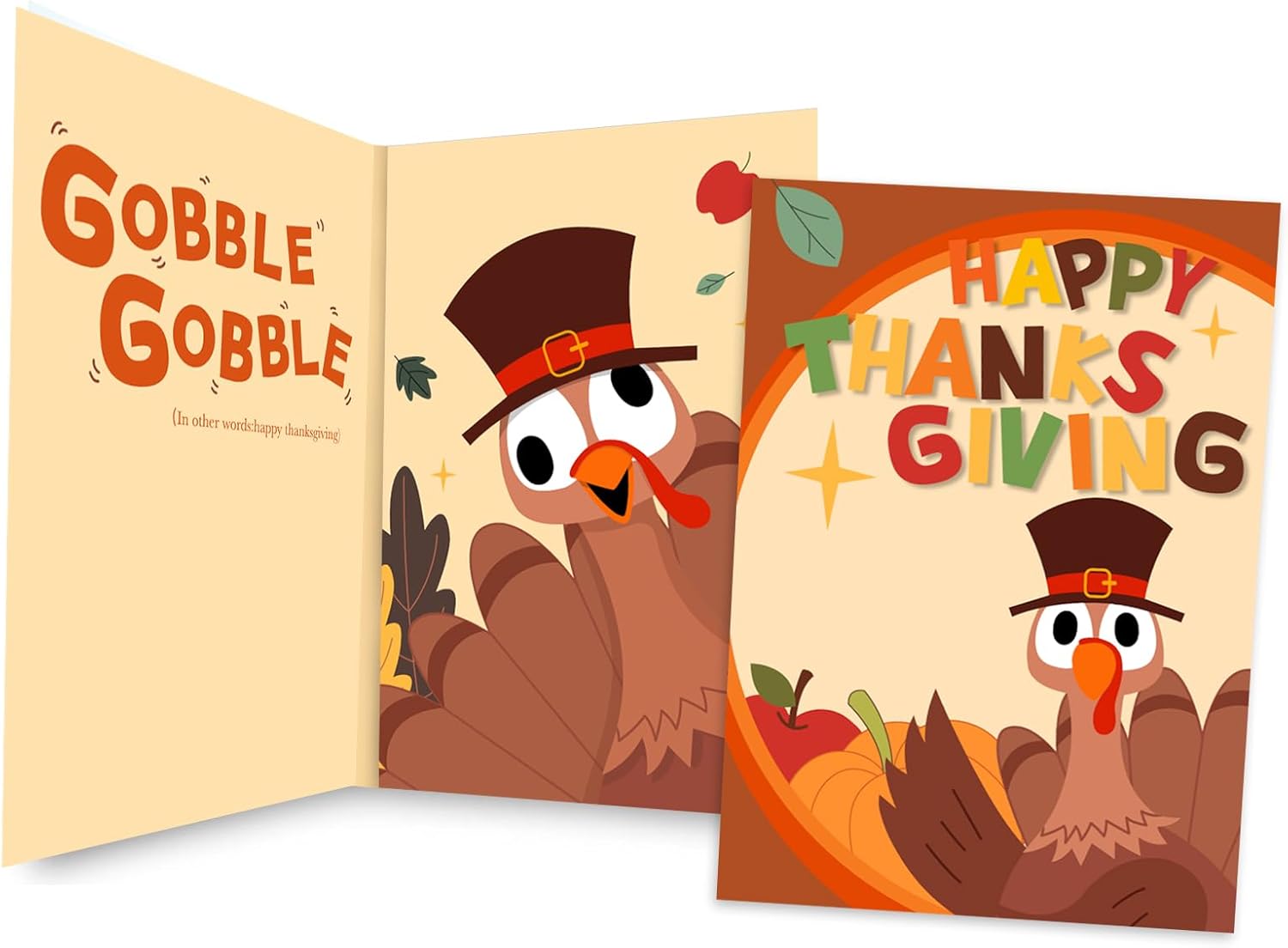 Tarjeta de Acción de Gracias Divertida, Sonido y Sacudida Cabeza Movimiento Humor de dibujos animados con sobre, GOBBLE GOBBLE