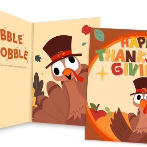 Tarjeta de Acción de Gracias Divertida, Sonido y Sacudida Cabeza Movimiento Humor de dibujos animados con sobre, GOBBLE GOBBLE Tarjeta de Acción de Gracias Divertida, Sonido y Sacudida Cabeza Movimiento Humor de dibujos animados con sobre, GOBBLE GOBBLE