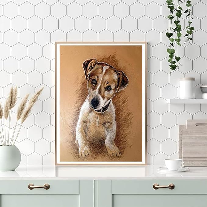 IPISSOI Kits de pintura de diamantes para adultos, niños y principiantes, kit de pintura de diamantes por números, Jack Russell Terrier, regalo para