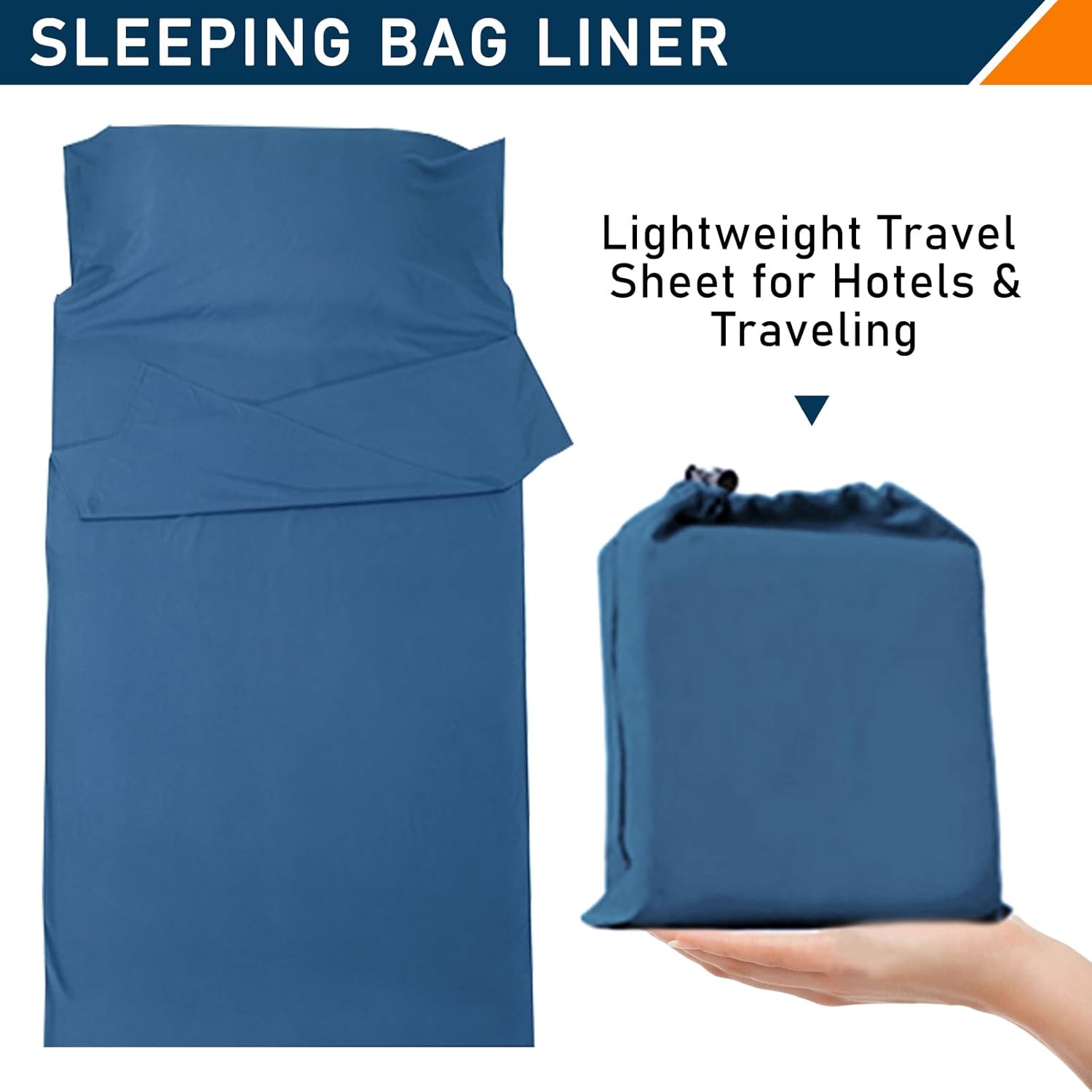 Forro para saco de dormir, ligero, compacto y portátil, para adultos, sábana de viaje ligera para hoteles y viajes, adecuada para todas las