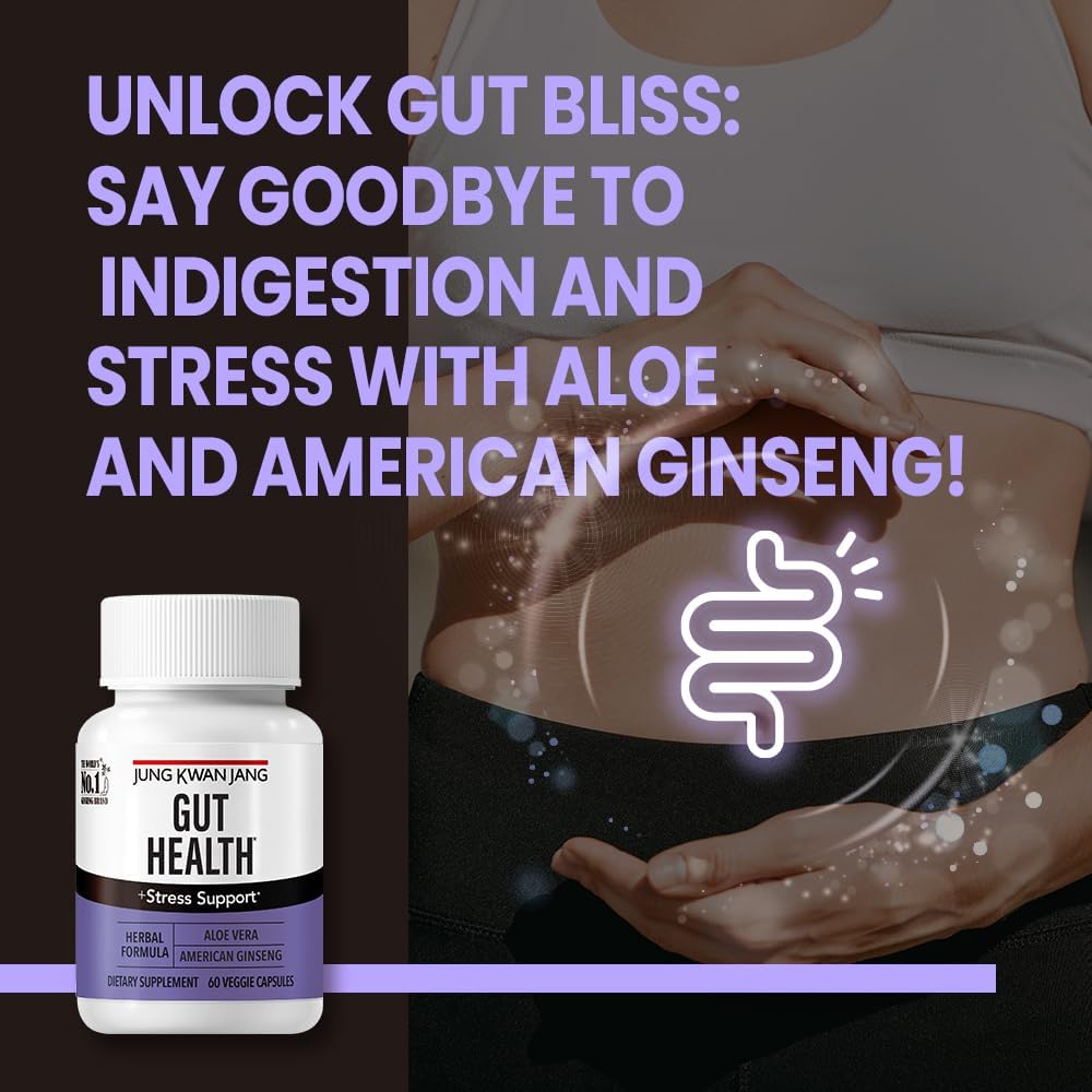 JUNG KWAN JANG JKJ – Soporte para la salud intestinal con aloe vera (833 mg) y Americang Ginseng para la salud intestinal, la digestión, la