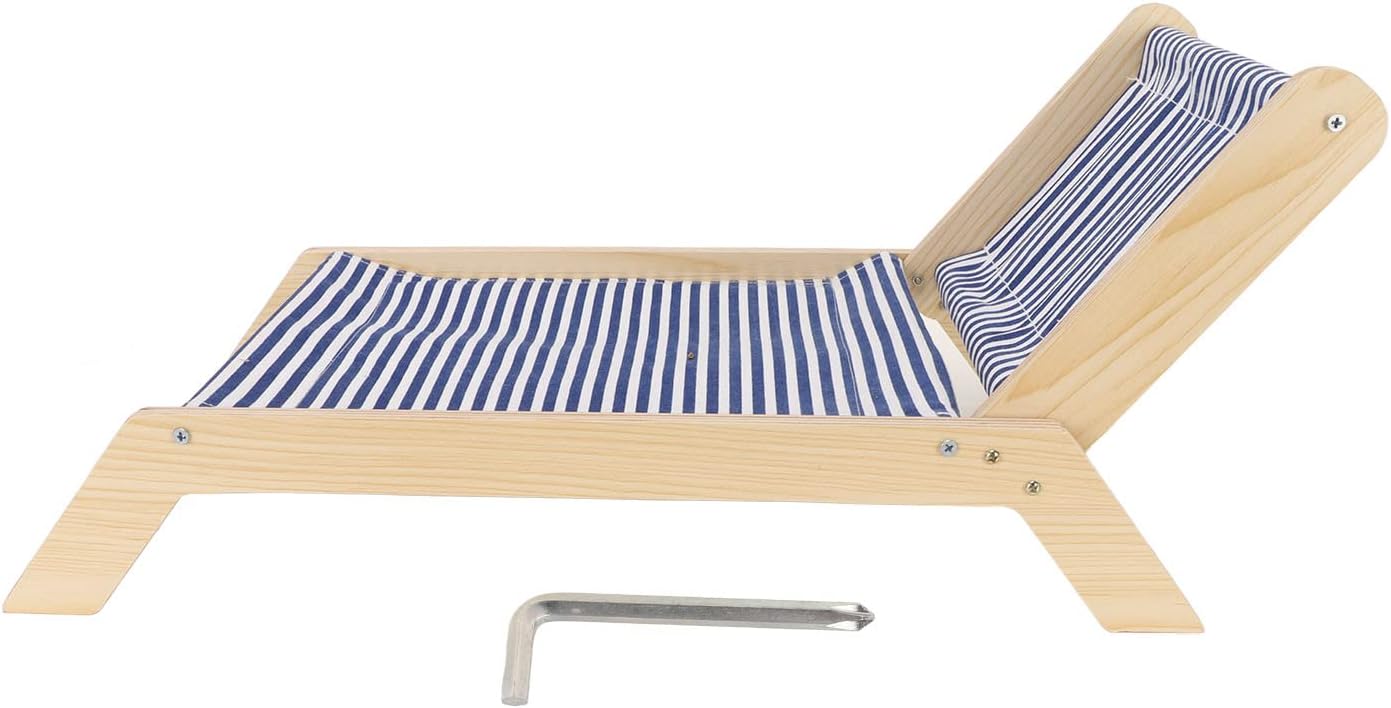 Tnfeeon Hamaca para gatos, cama para gatos que evita que se mueva, con marco de madera, cama elevada para gatitos con rascador para todas las