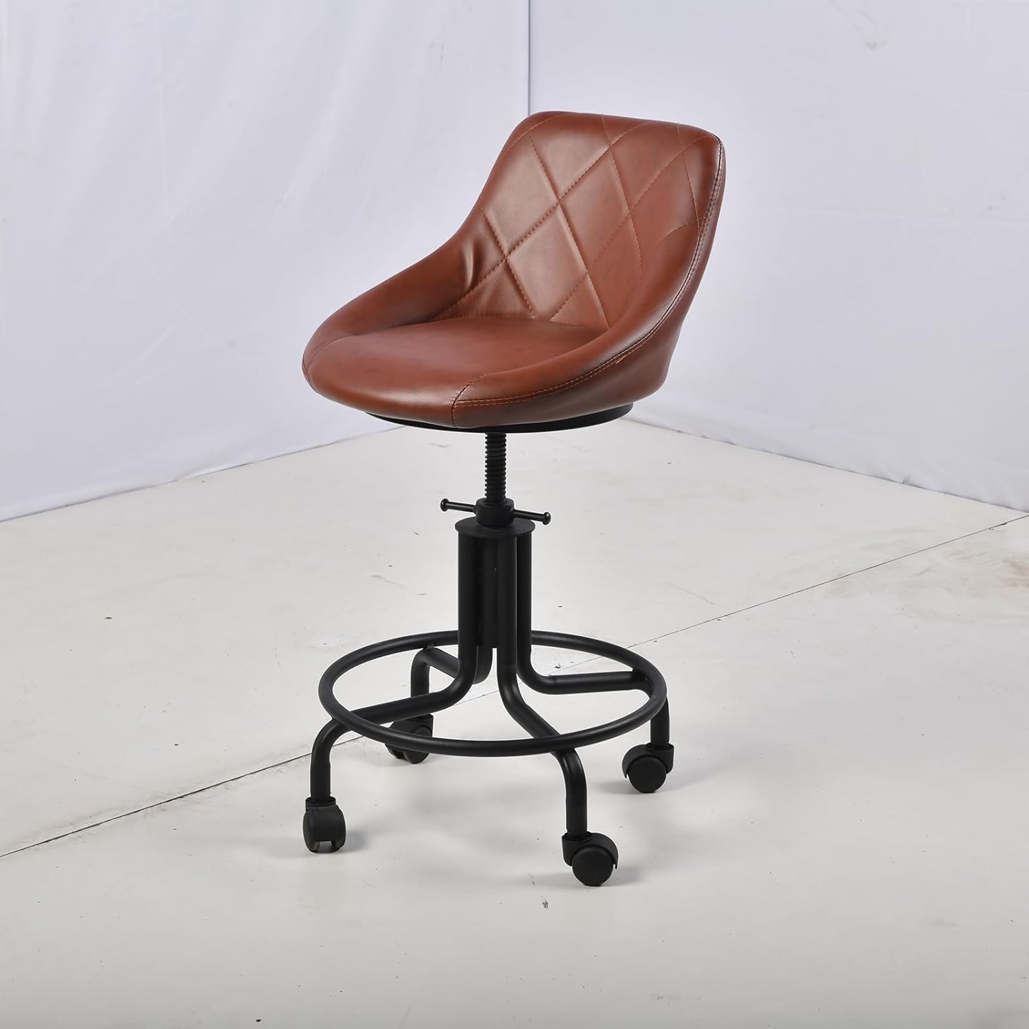 Topower American Antique Diseño Industrial Metal Altura Ajustable Cocina Comedor Desayuno Silla de estilo industrial Taburete de bar con ruedas,