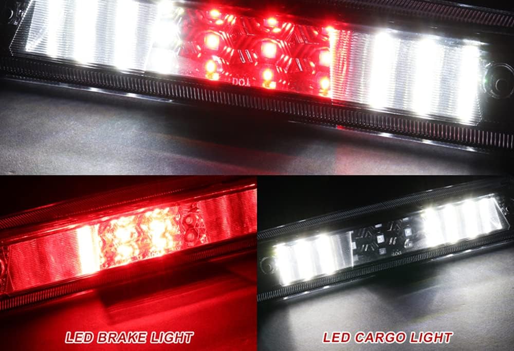Q1-TECH, Luz de freno trasera de montaje central de techo trasero LED de montaje alto, tercera tercera luz de freno compatible con Ford F-150 2014,