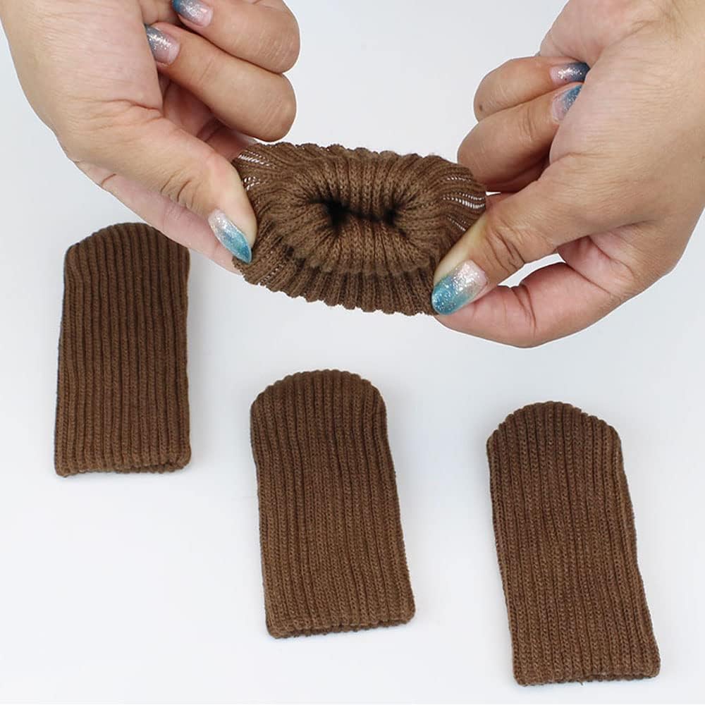 BEBOKI Protectores de calcetines de punto para patas de silla, protectores de piso de madera dura, fundas de patas de taburete de bar de alta
