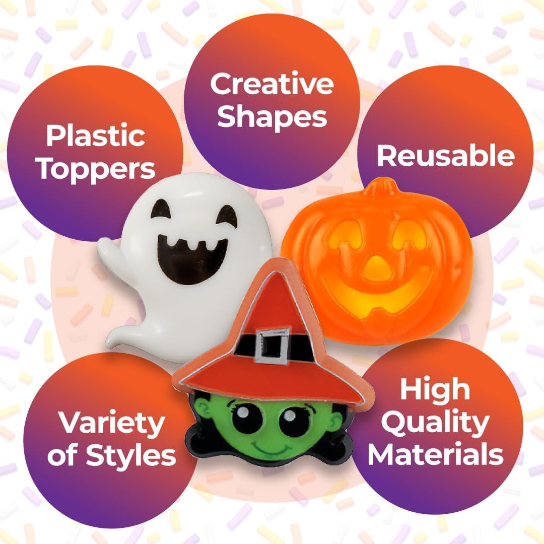 Anillos para cupcakes, divertidos adornos espeluznantes para tartas para fiestas de Halloween, suministros de fiesta temática de Halloween