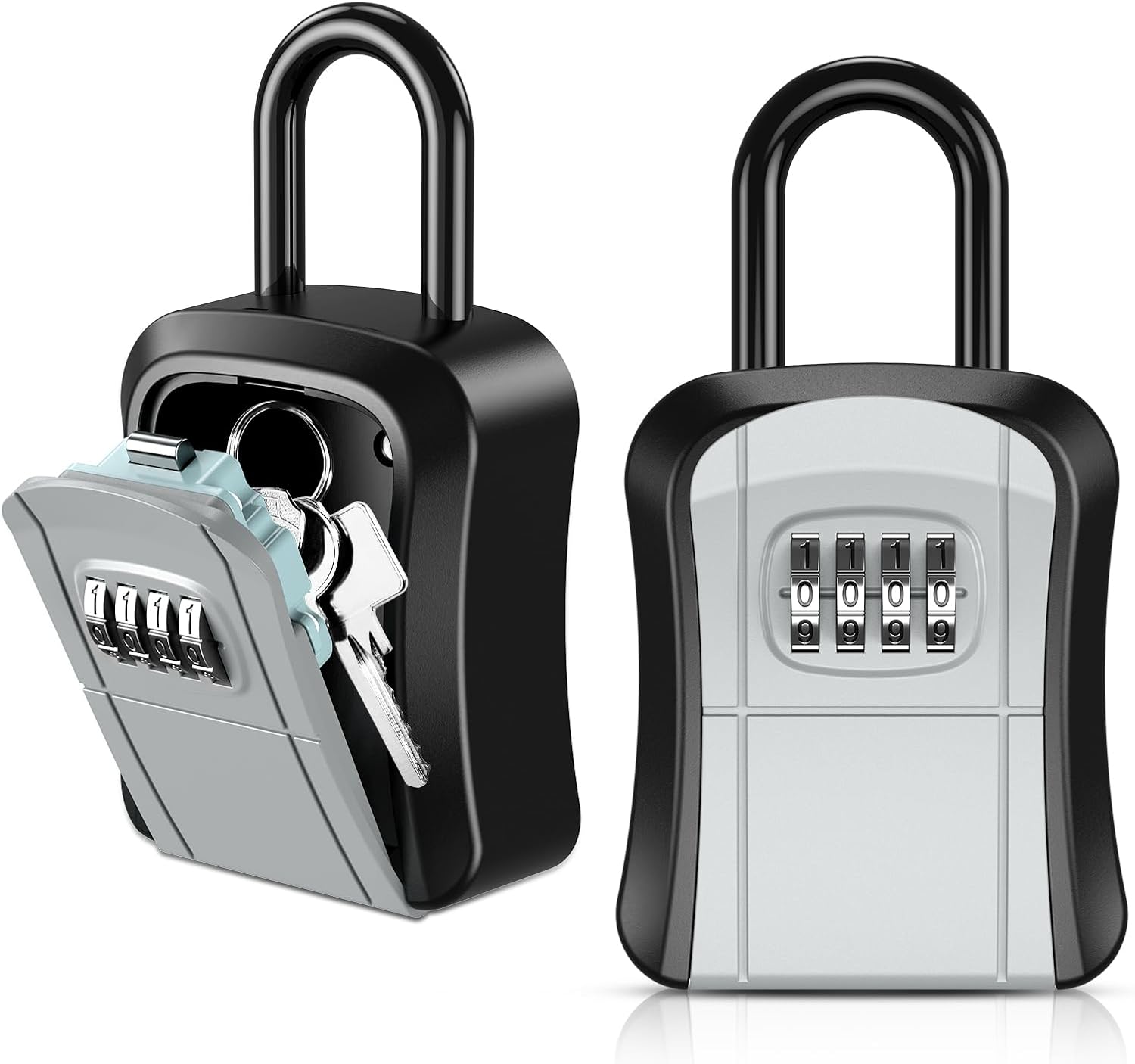 Caja de bloqueo de llaves, caja de seguridad para llaves al aire libre, combinación de código reiniciable de 4 dígitos, caja de seguridad pequeña y