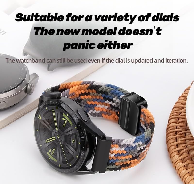 Bandas magnéticas de nailon compatibles con Samsung Galaxy Watch 6543 ProClassicSportGear S3S2 FrontierActive, correa de reloj de 0.787 in y 0.866
