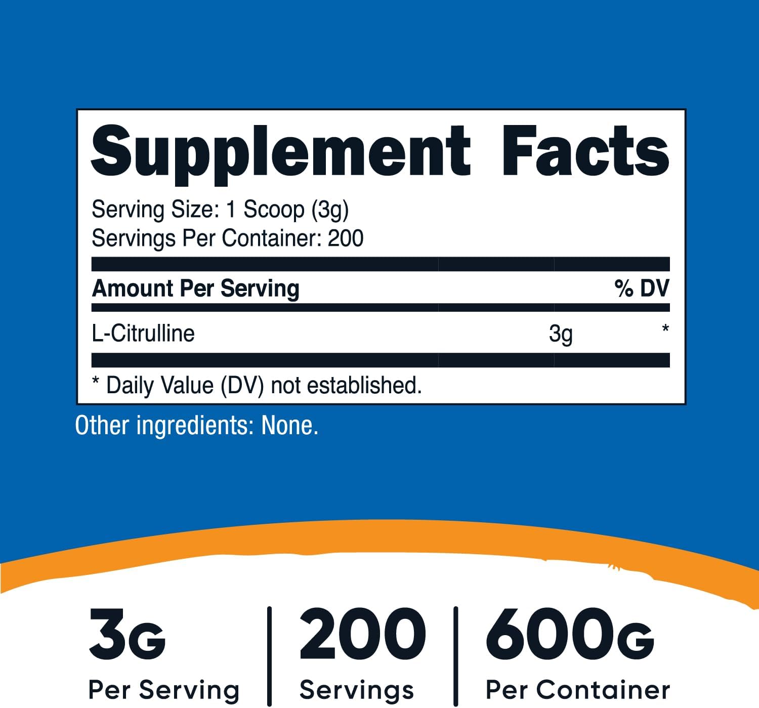 Nutricost L-citrulina pura (base) en polvo (21.16 oz) (2 botellas)