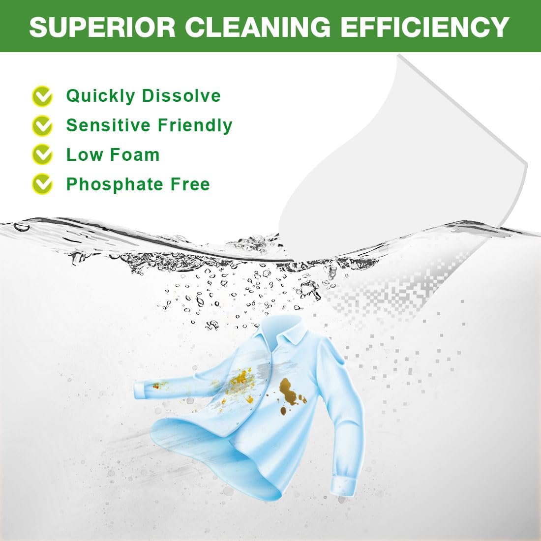 HOMEXCEL Hojas de detergente para ropa, aroma fresco, ecológicas, 80 unidades, sin plástico, hipoalergénicas, bajas en espuma, fáciles de usar,