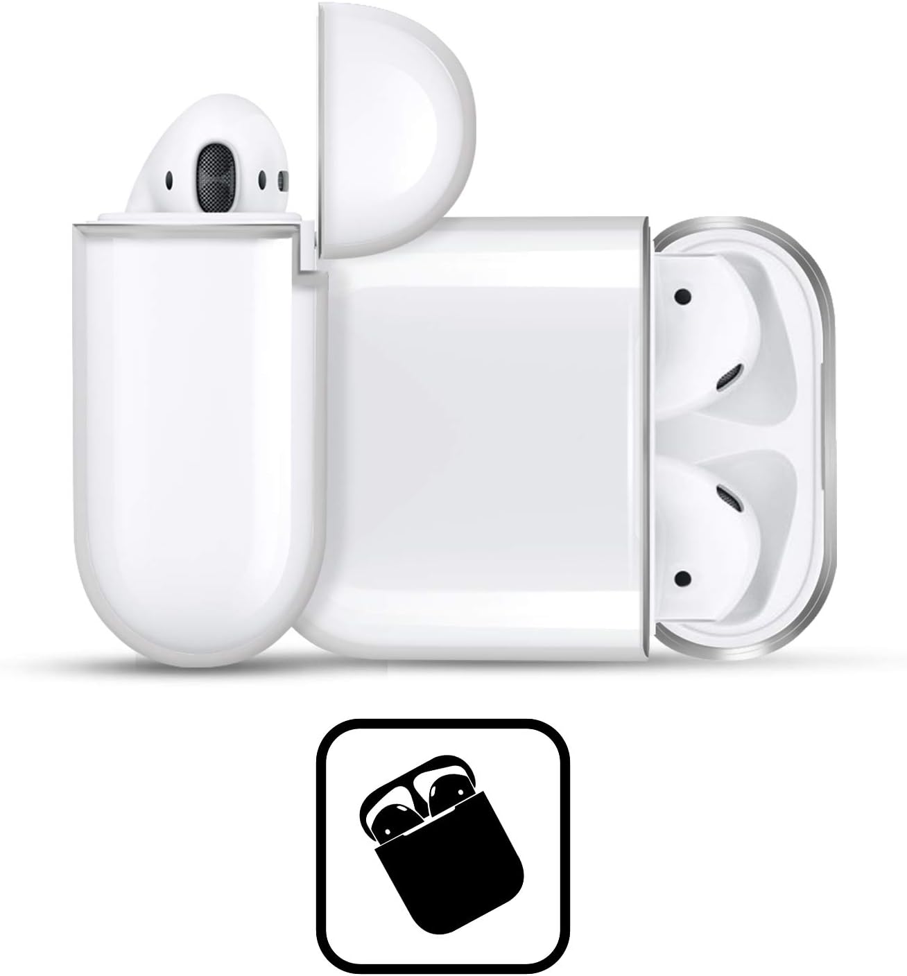 Head Case Designs Funda de carga con licencia oficial de Care Bears Cheer Classic de cristal duro transparente compatible con Apple AirPods 1 1