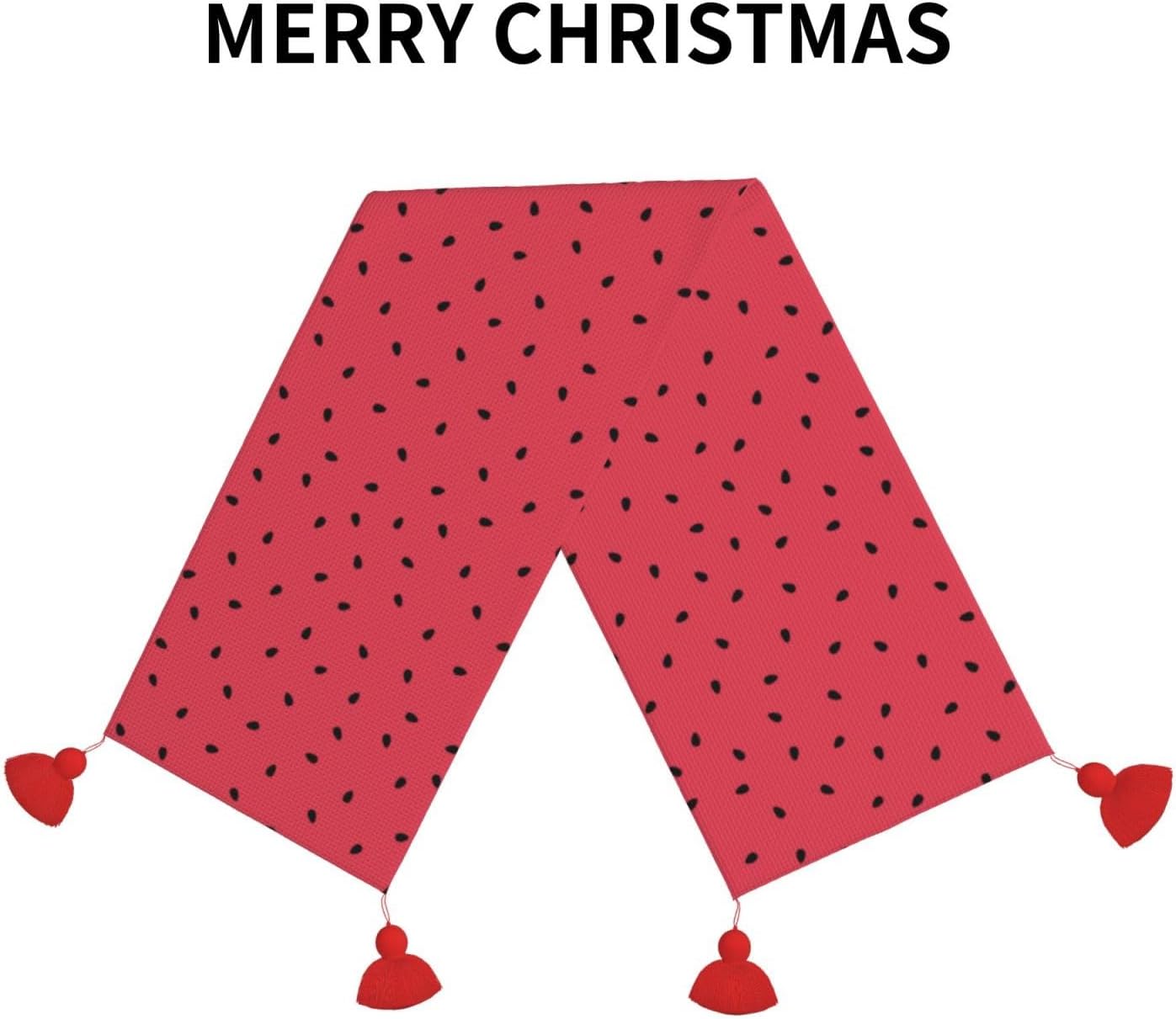 Watermelon with Black Seeds Christmas Table Runner Dining Table Decor Christmas Decorations Indoor Home Decor Christmas Table Runners Xmas Navidad